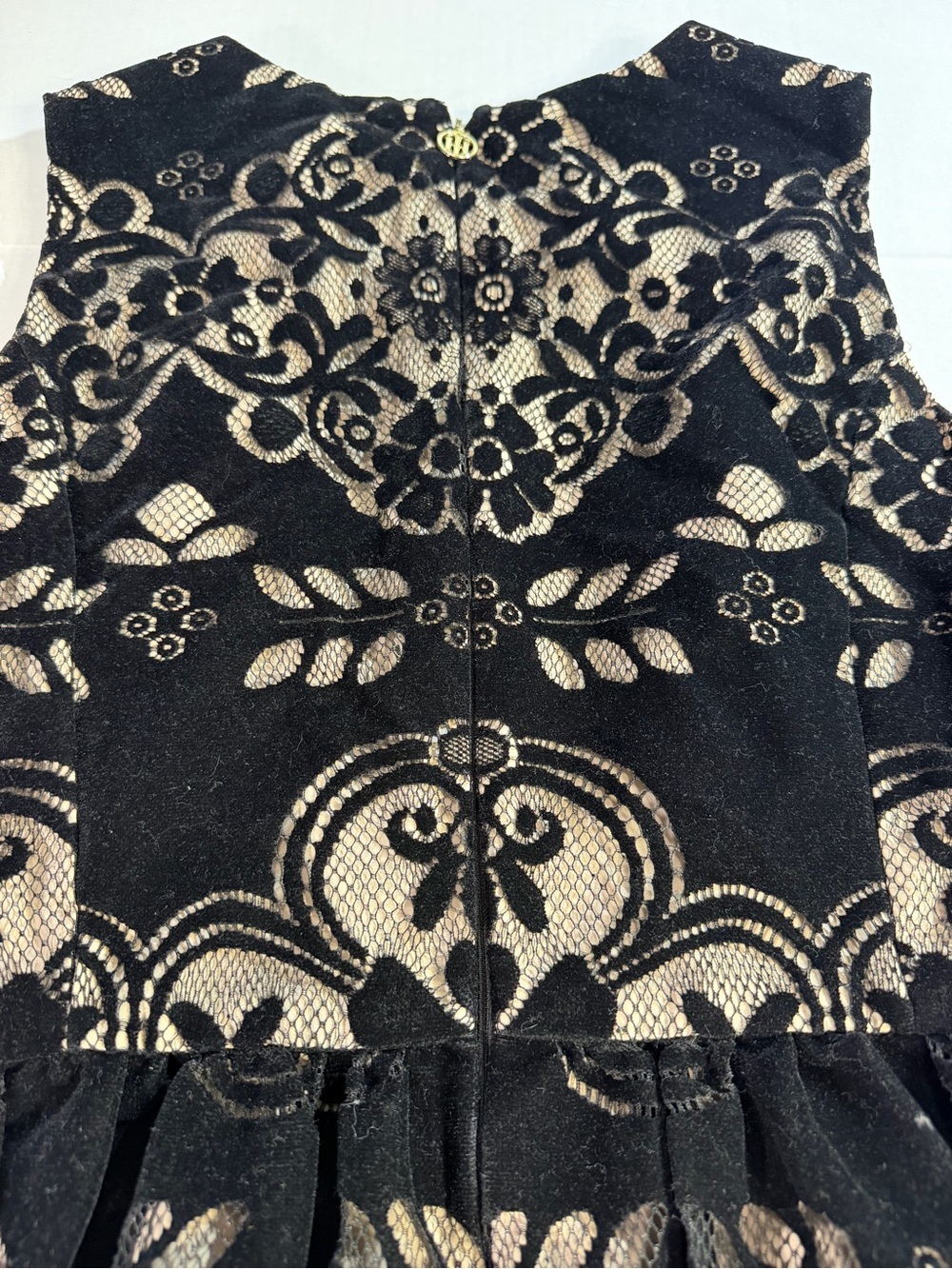 Tommy Hilfiger Black Lace Overlay Dress with Nude Underlay - Picture 11 of 15